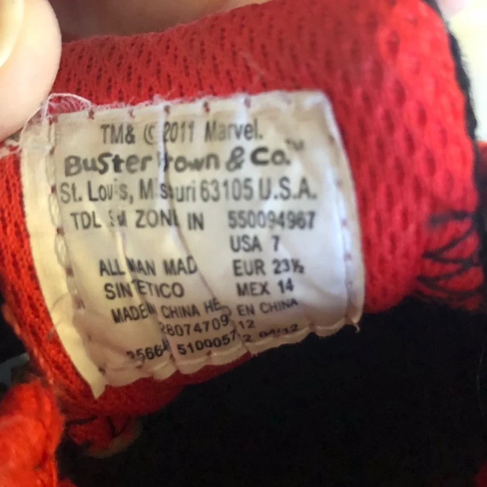 Spider-Man toddler shoes, size 7
